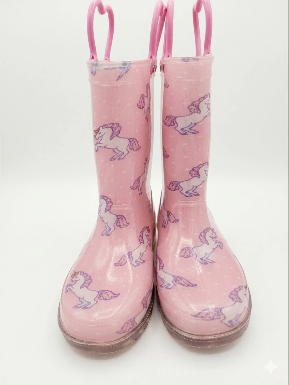 Pink Unicorn Kids Rain Boots Toddler Size 12